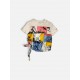 Fila Γυναικείο Graphic T-Shirt με Δέσιμο Εκρού
